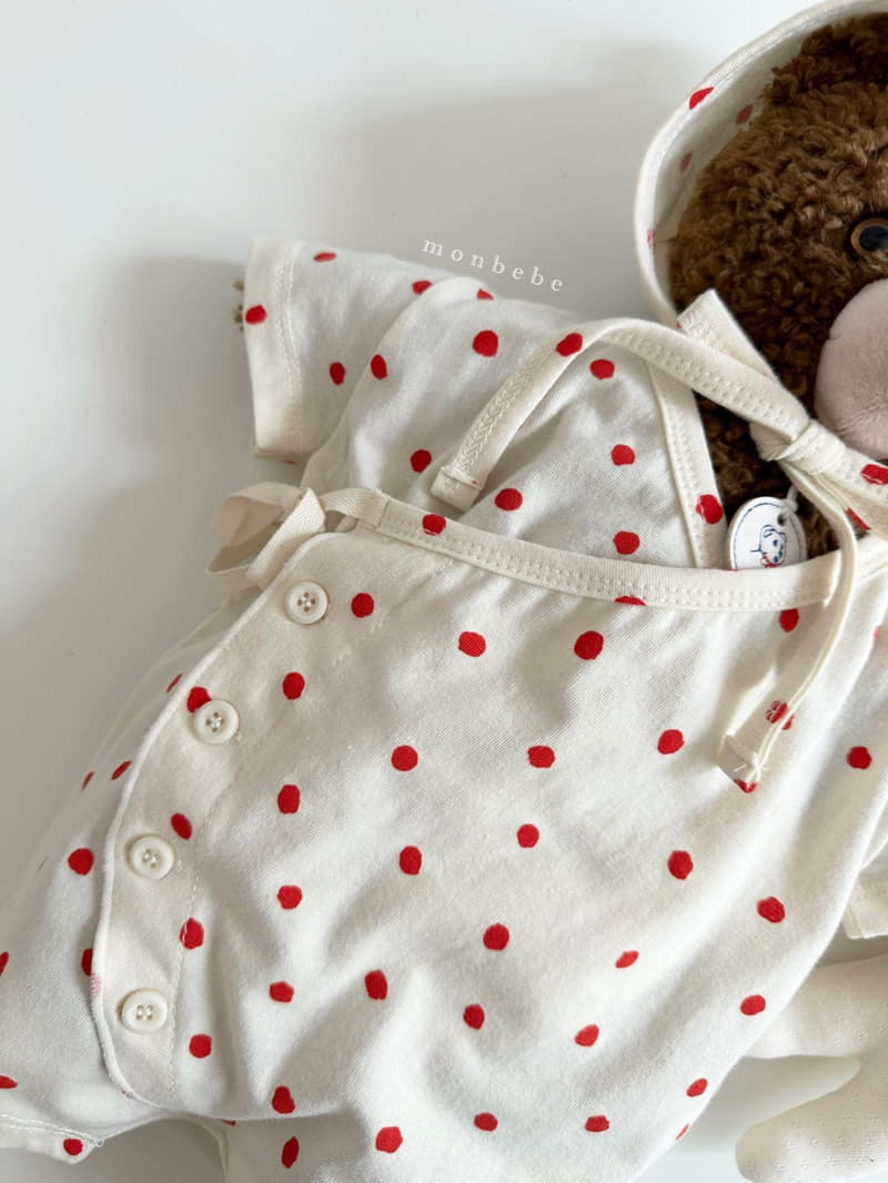 Monbebe - Korean Baby Fashion - #babyclothing - Yayoi Span Bodysuit with Bonnet - 5