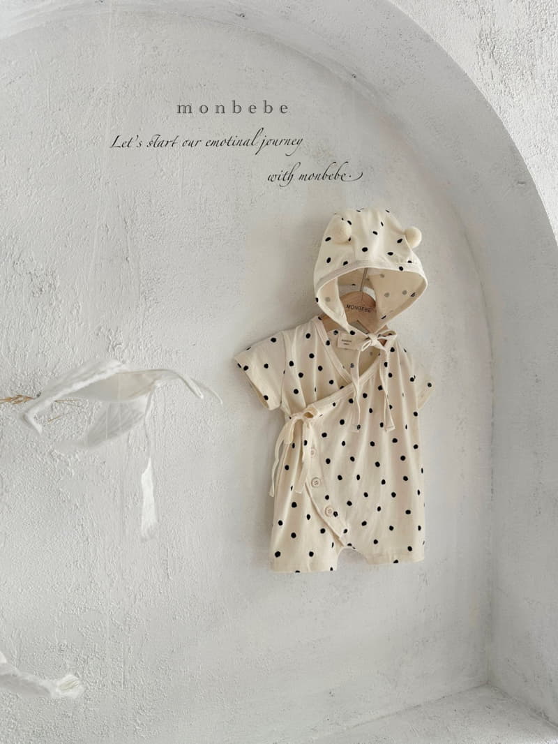 Monbebe - Korean Baby Fashion - #onlinebabyshop - Yayoi Span Bodysuit with Bonnet