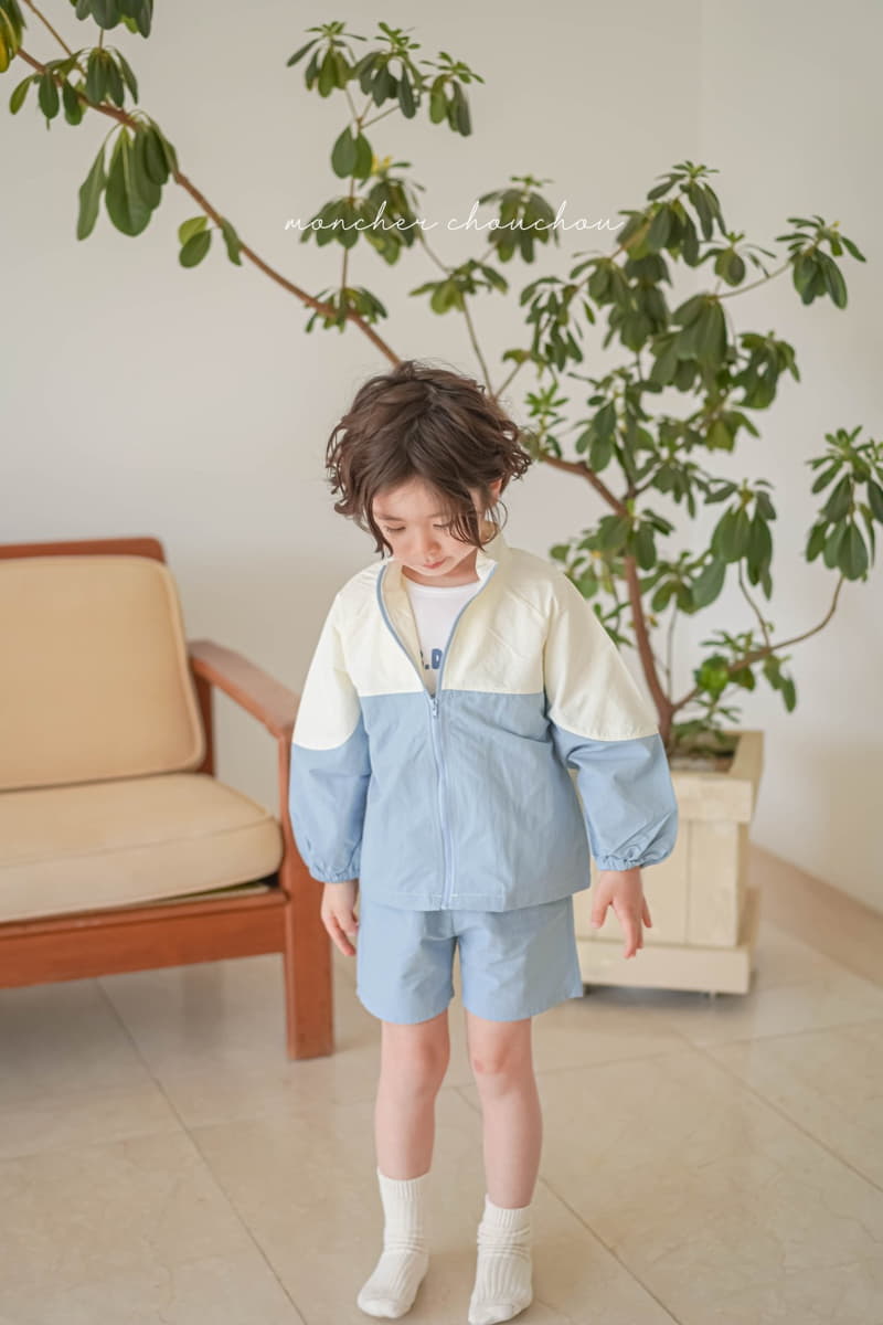 Moncher Chouchou - Korean Children Fashion - #littlefashionista - Windbreaker Top Bottom Set