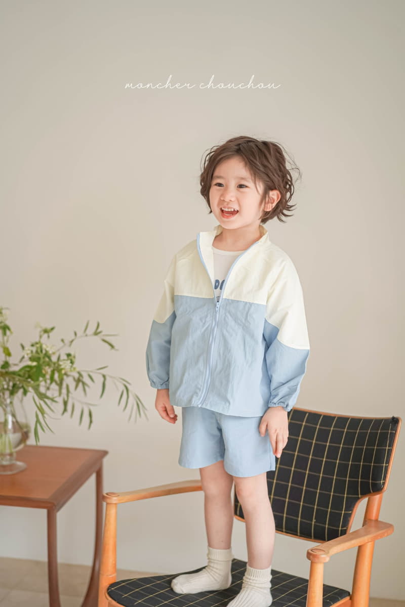 Moncher Chouchou - Korean Children Fashion - #minifashionista - Windbreaker Top Bottom Set - 4