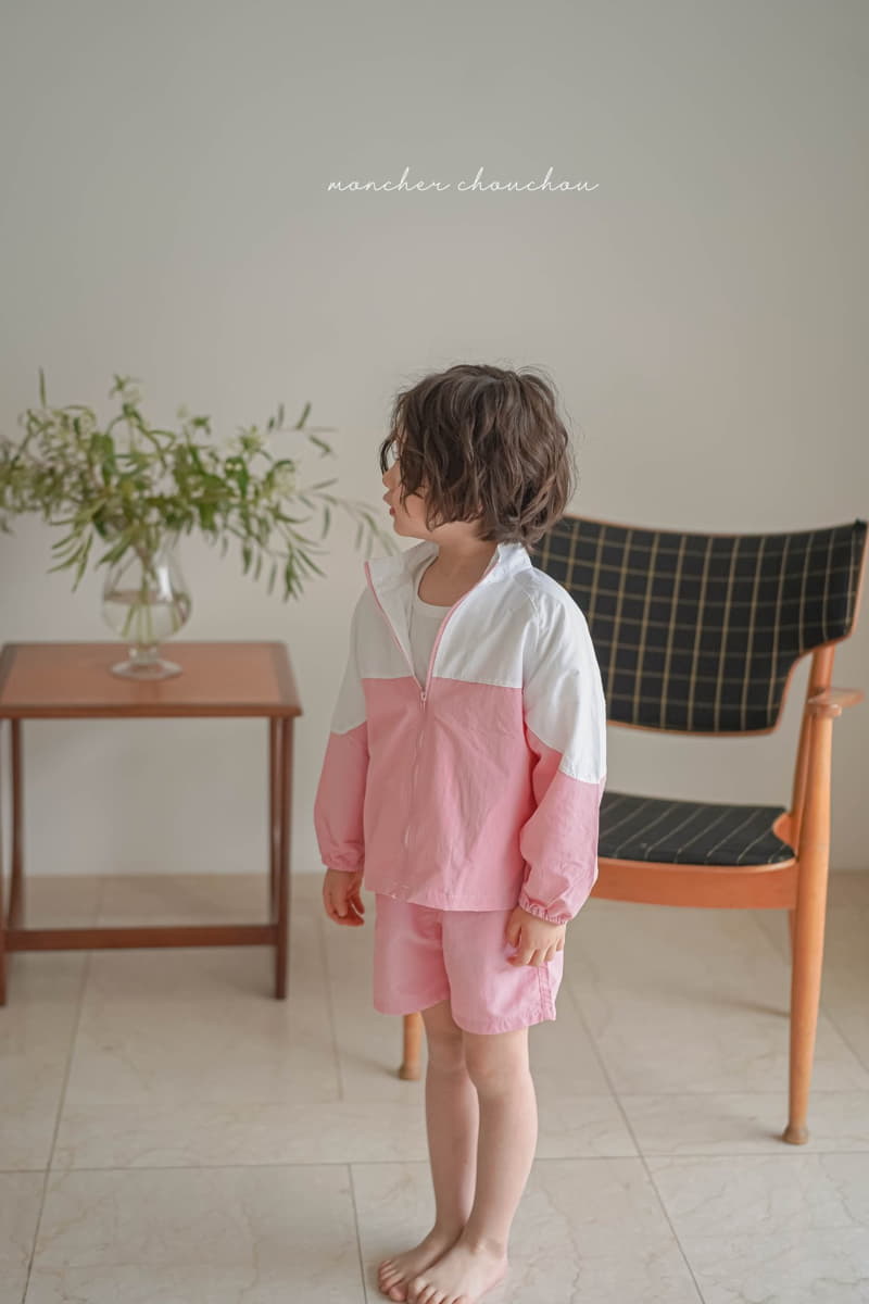 Moncher Chouchou - Korean Children Fashion - #toddlerclothing - Windbreaker Top Bottom Set - 6