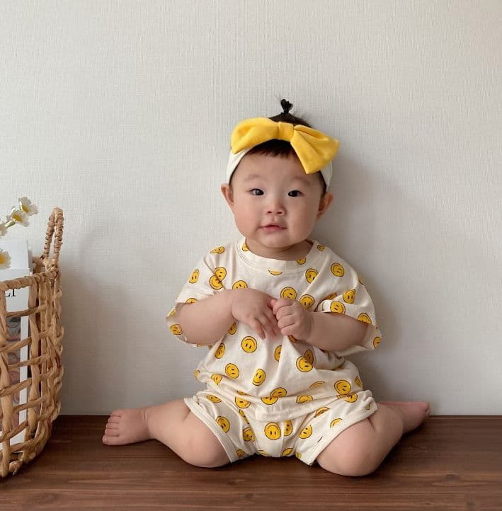Moran - Korean Baby Fashion - #babyootd - Smile Top Bottom Set - 12