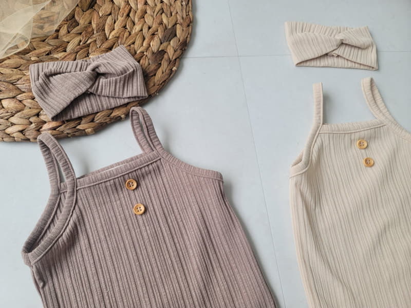 Moran - Korean Baby Fashion - #babyoutfit - Easy Button Bodysuit with Hairband - 4