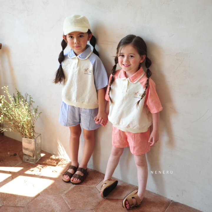 Neneru - Korean Children Fashion - #childofig - Radodo Collar Top Bottom Set - 2