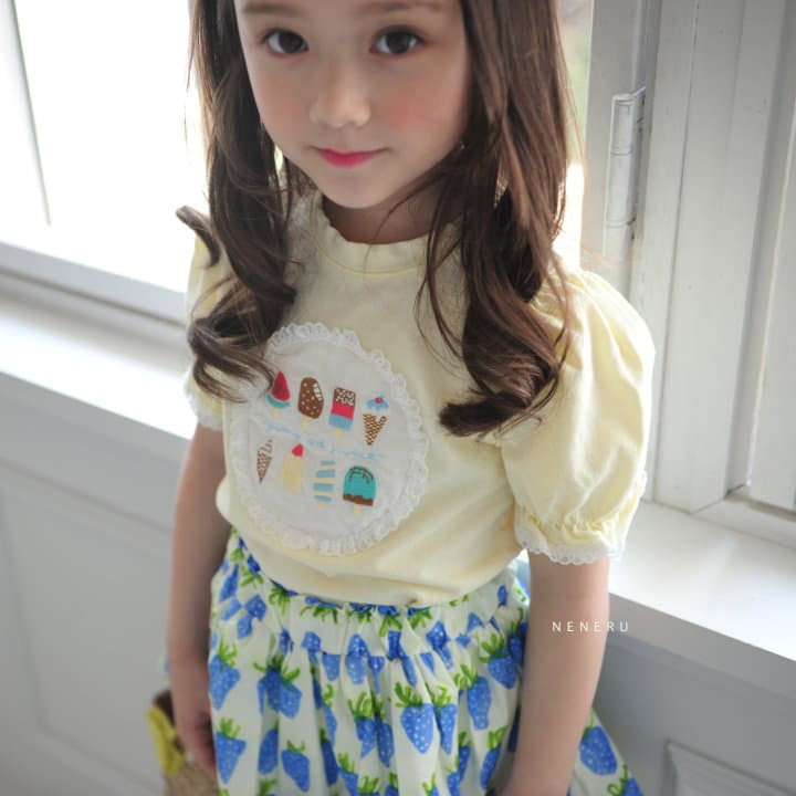 Neneru - Korean Children Fashion - #childofig - Ice Cream Embroidery Tee - 3