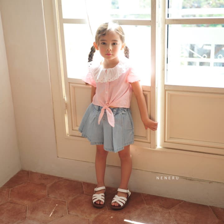 Neneru - Korean Children Fashion - #discoveringself - Sunny Denim Skirt Pants - 3