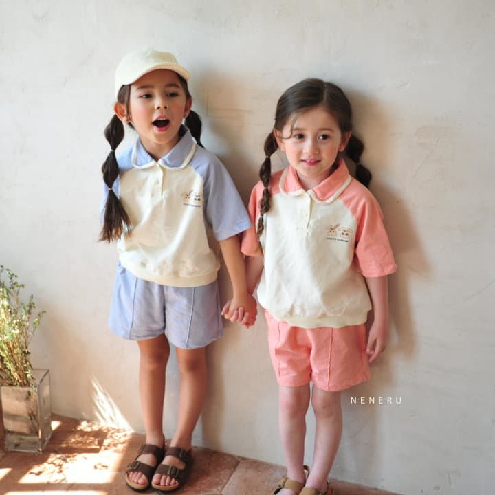 Neneru - Korean Children Fashion - #discoveringself - Radodo Collar Top Bottom Set - 6