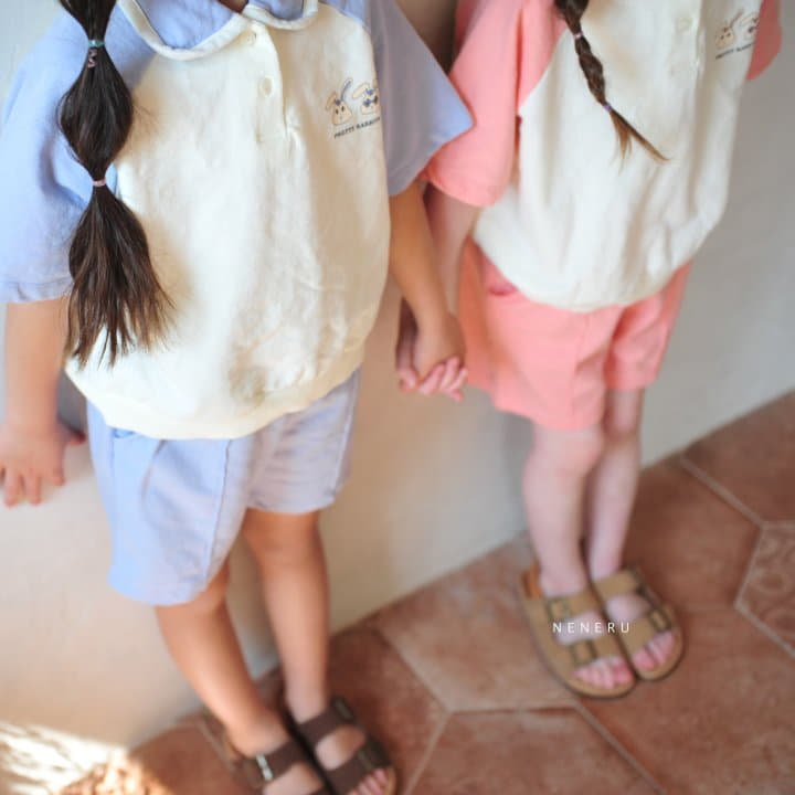 Neneru - Korean Children Fashion - #fashionkids - Radodo Collar Top Bottom Set - 7