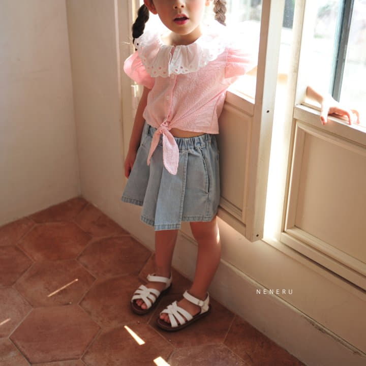 Neneru - Korean Children Fashion - #kidsshorts - Sunny Denim Skirt Pants - 5