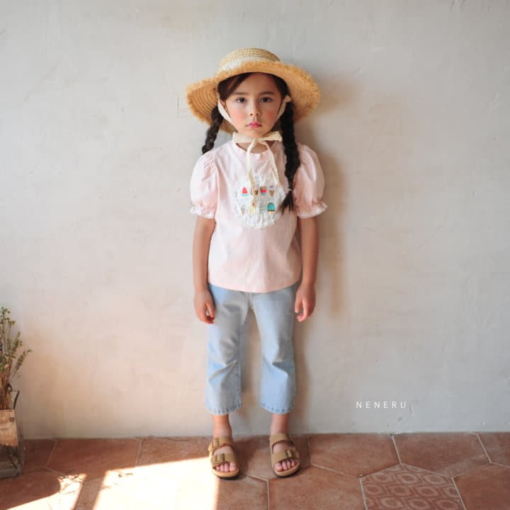 Neneru - Korean Children Fashion - #kidsshorts - Ice Cream Embroidery Tee - 8