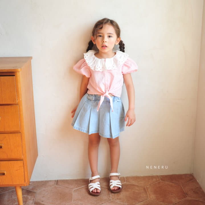 Neneru - Korean Children Fashion - #kidzfashiontrend - Sunny Denim Skirt Pants - 7