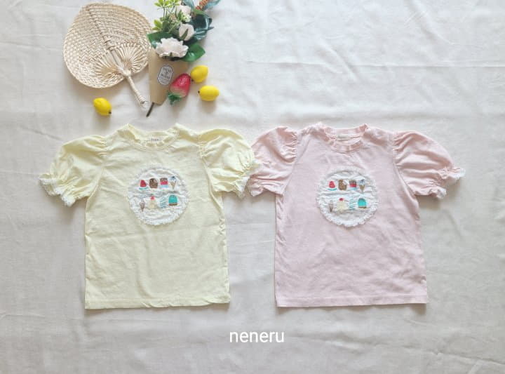 Neneru - Korean Children Fashion - #littlefashionista - Ice Cream Embroidery Tee - 12