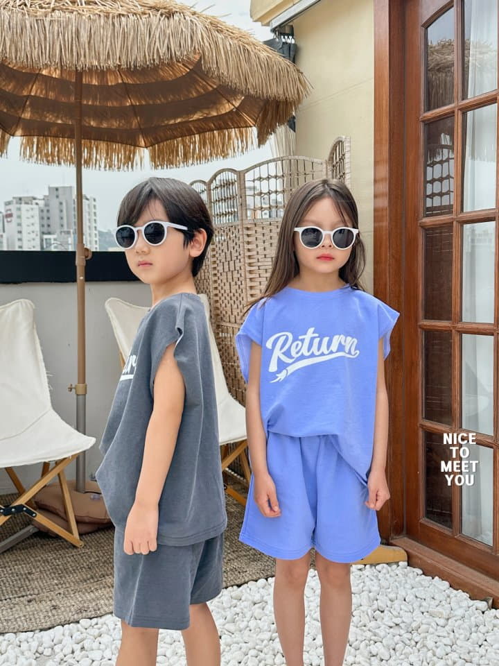 Nice To Meet You - Korean Children Fashion - #kidsshorts - Return Top Bottom Set - 12