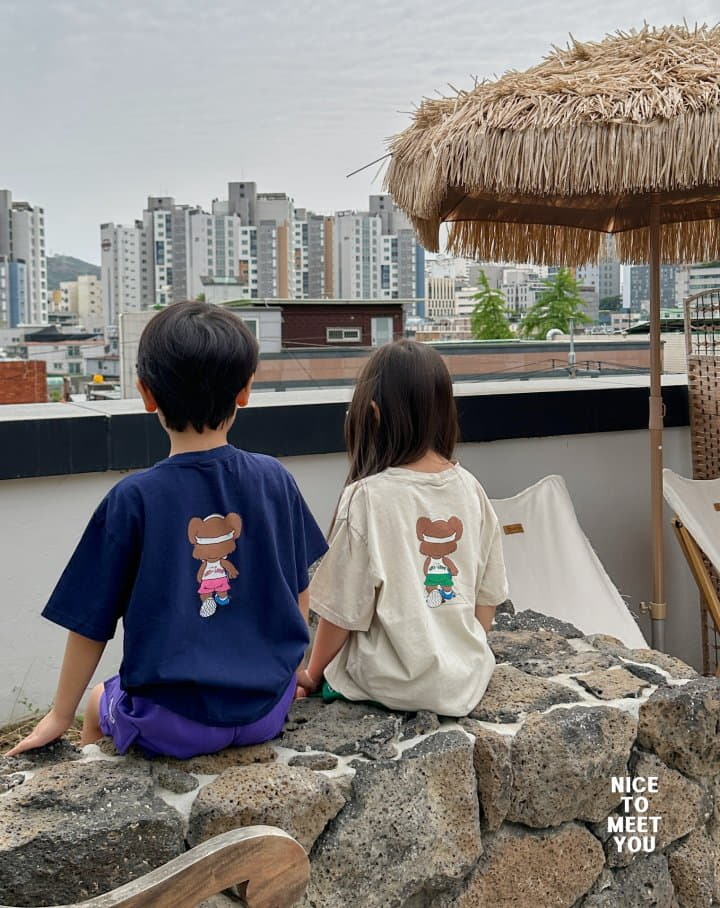 Nice To Meet You - Korean Children Fashion - #kidsstore - Runninrg Bear Tee - 11