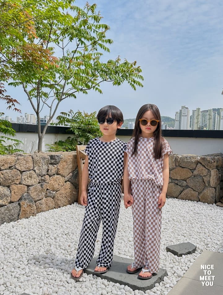 Nice To Meet You - Korean Children Fashion - #kidzfashiontrend - Square Top Bottom Set - 3