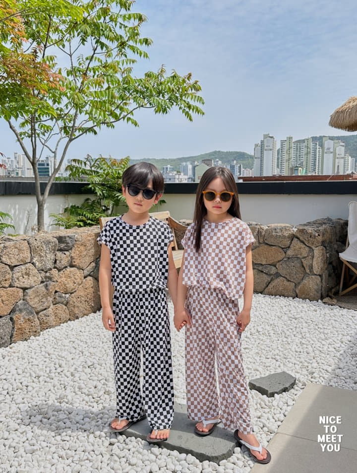Nice To Meet You - Korean Children Fashion - #magicofchildhood - Square Top Bottom Set - 6