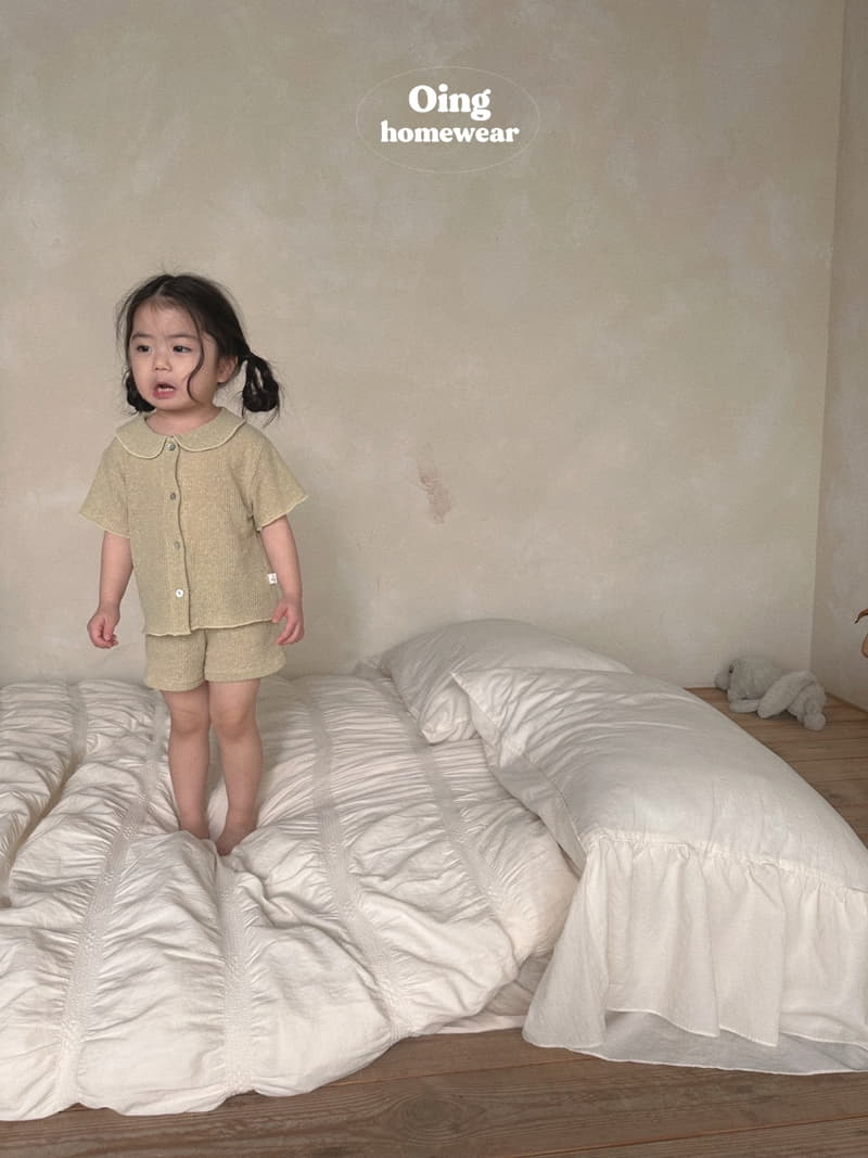 Oing - Korean Children Fashion - #kidsshorts - Miu Collar Top Bottom Set - 8