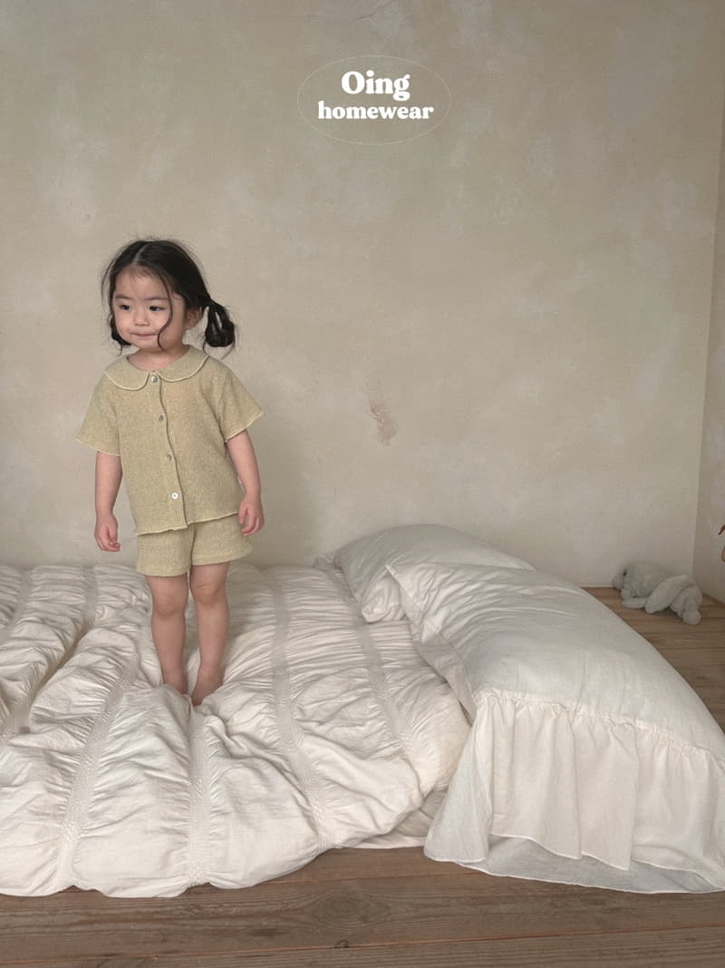 Oing - Korean Children Fashion - #stylishchildhood - Miu Collar Top Bottom Set - 2