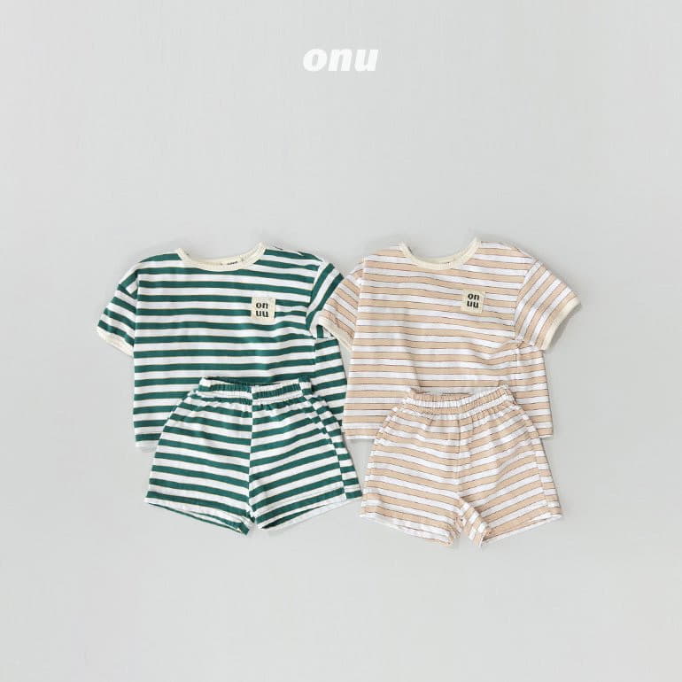 Onu - Korean Children Fashion - #fashionkids - Stripes Top Bottom Set