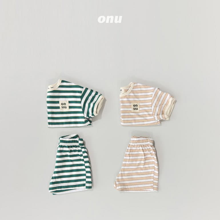 Onu - Korean Children Fashion - #kidsstore - Stripes Top Bottom Set - 3