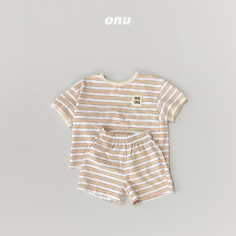 Onu - Korean Children Fashion - #kidsstore - Stripes Top Bottom Set - 4