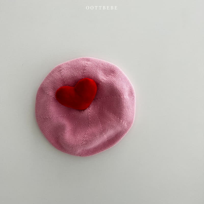 Oott Bebe - Korean Baby Fashion - #babyboutique - Heart Beret Hat - 5