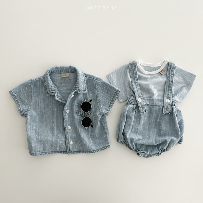 Oott Bebe - Korean Baby Fashion - #babyclothing - Bear Bear Dungarees - 9