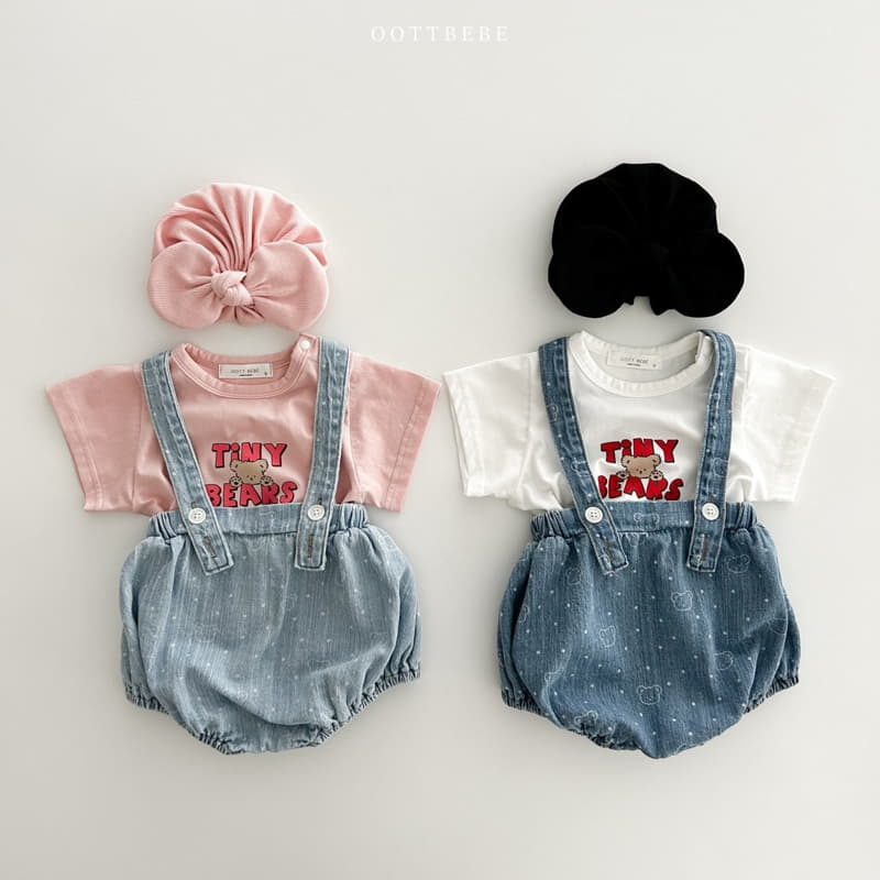 Oott Bebe - Korean Baby Fashion - #babyfashion - Bear Bear Dungarees - 10