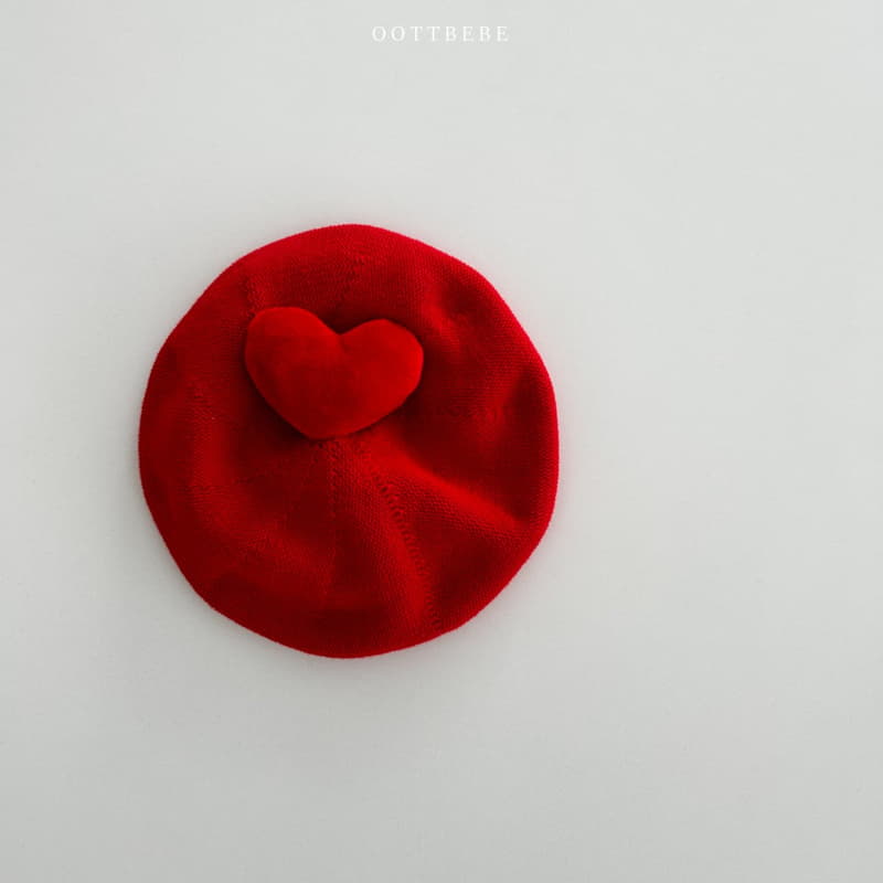 Oott Bebe - Korean Baby Fashion - #onlinebabyshop - Heart Beret Hat - 4