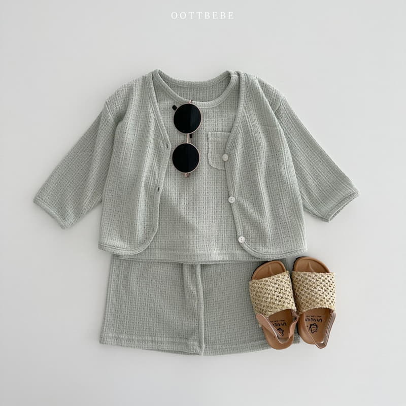 Oott Bebe - Korean Children Fashion - #minifashionista - MD Cardigan Tee Pants Set - 10