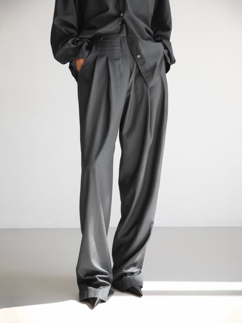 Paper Moon - Korean Women Fashion - #momslook - Maxi Length Wide Pin Tuck Trouses - 5