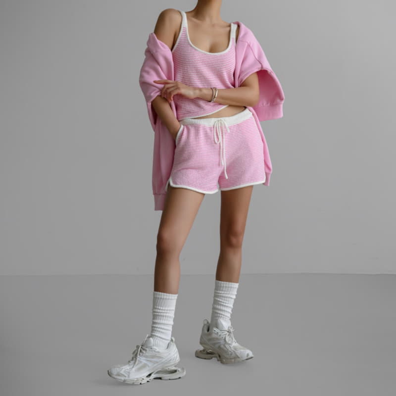 Paper Moon - Korean Women Fashion - #thatsdarling - Striped Set Up Knit Sleeveless Tank Top - 9