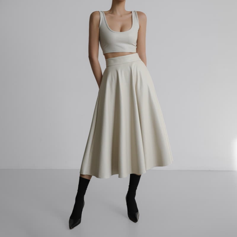 Paper Moon - Korean Women Fashion - #thelittlethings - Vegan Leather A Line Flared Midi Skirt - 6