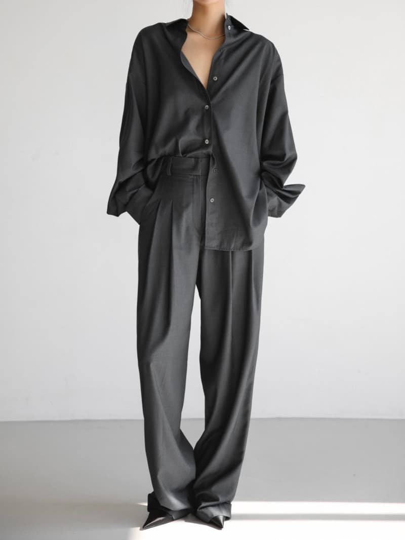 Paper Moon - Korean Women Fashion - #womensfashion - Maxi Length Wide Pin Tuck Trouses - 6