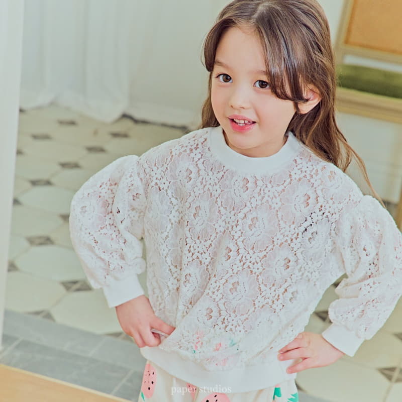 Paper Studios - Korean Children Fashion - #kidzfashiontrend - Lace Sweatshirt - 2