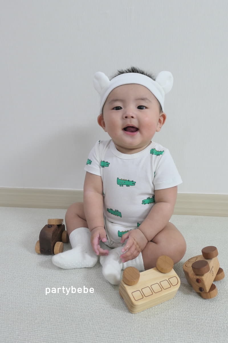 Party Kids - Korean Baby Fashion - #babyboutique - Crocodile Bodysuit - 2