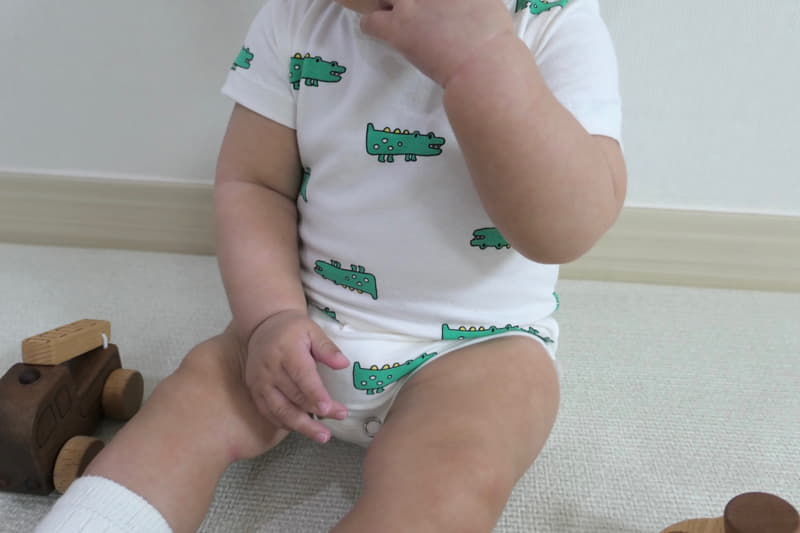Party Kids - Korean Baby Fashion - #babyboutique - Crocodile Bodysuit - 3