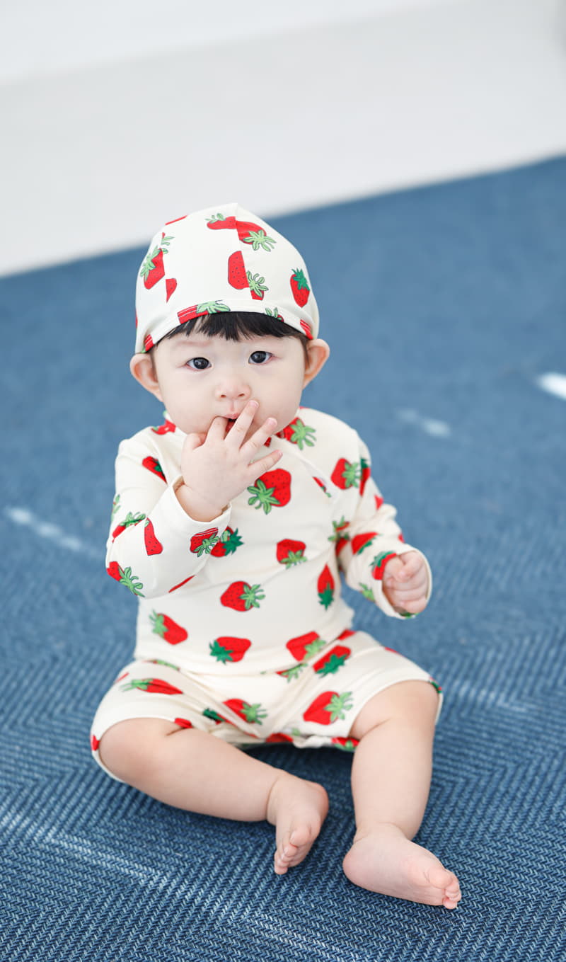 Party Kids - Korean Baby Fashion - #babyboutique - Strawberry Rashguard Set