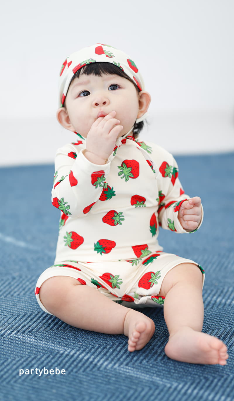Party Kids - Korean Baby Fashion - #babyboutiqueclothing - Strawberry Rashguard Set - 3