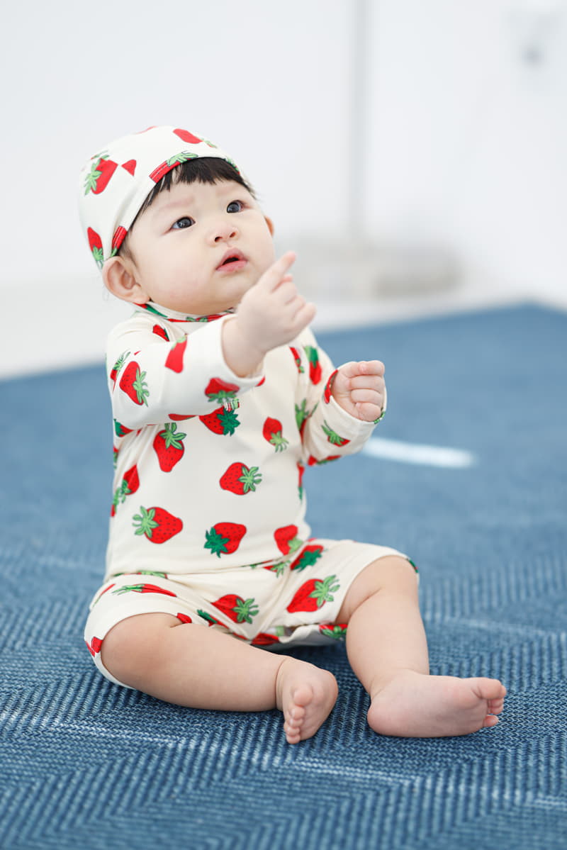 Party Kids - Korean Baby Fashion - #babyfashion - Strawberry Rashguard Set - 5