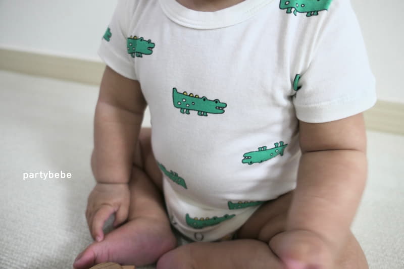 Party Kids - Korean Baby Fashion - #babygirlfashion - Crocodile Bodysuit - 8