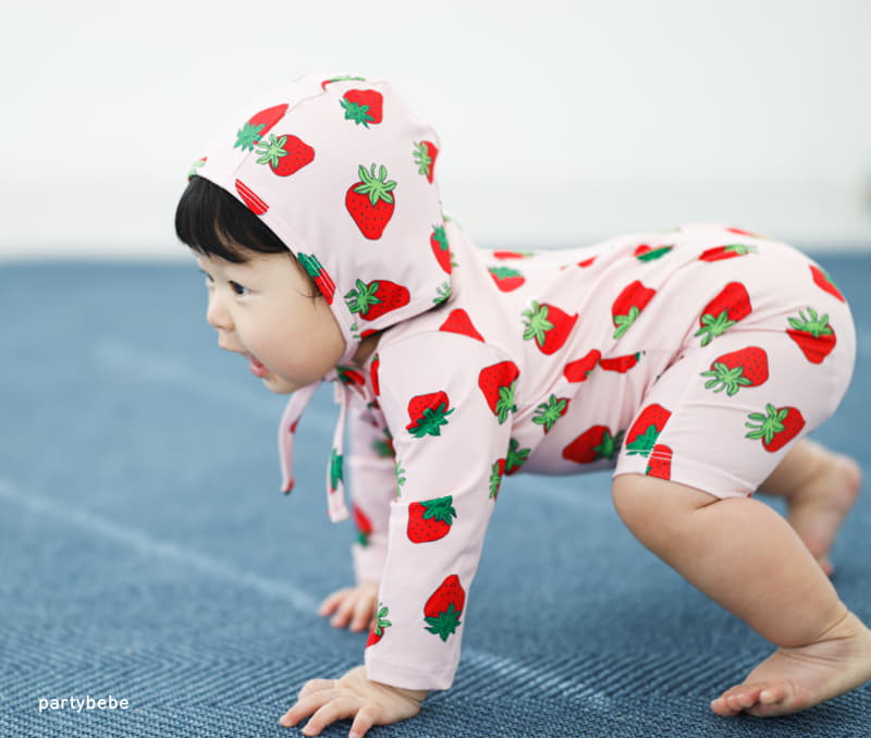 Party Kids - Korean Baby Fashion - #babygirlfashion - Strawberry Rashguard Set - 7