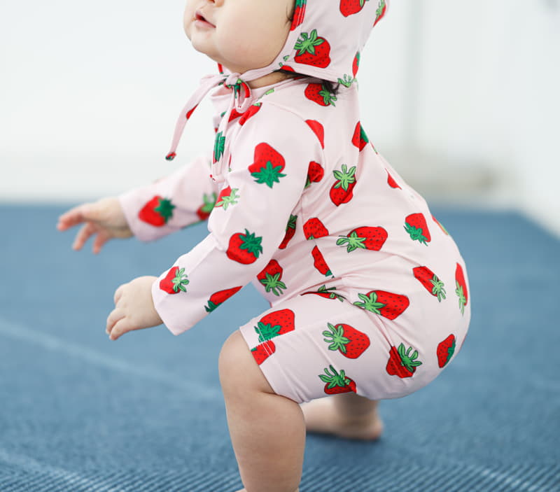 Party Kids - Korean Baby Fashion - #babylifestyle - Strawberry Rashguard Set - 8
