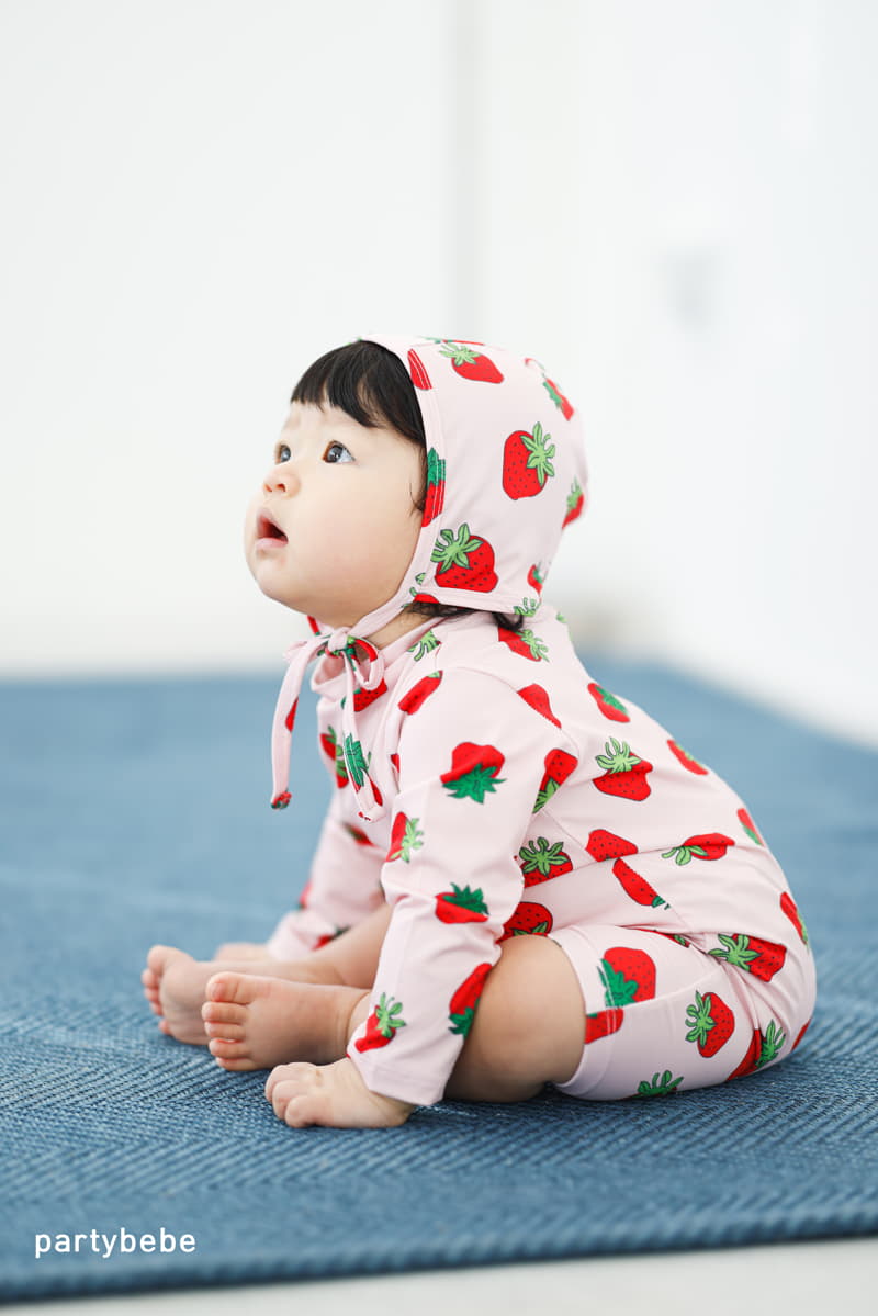 Party Kids - Korean Baby Fashion - #babyoninstagram - Strawberry Rashguard Set - 9