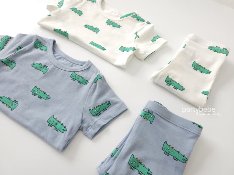 Party Kids - Korean Baby Fashion - #babyootd - Crocodile Top Easywear