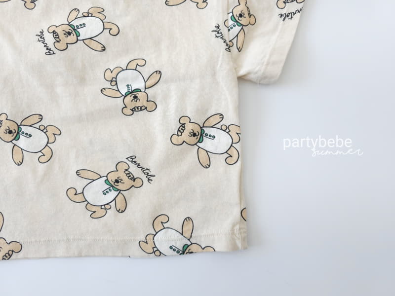 Party Kids - Korean Baby Fashion - #babyootd - Bear Tee - 5