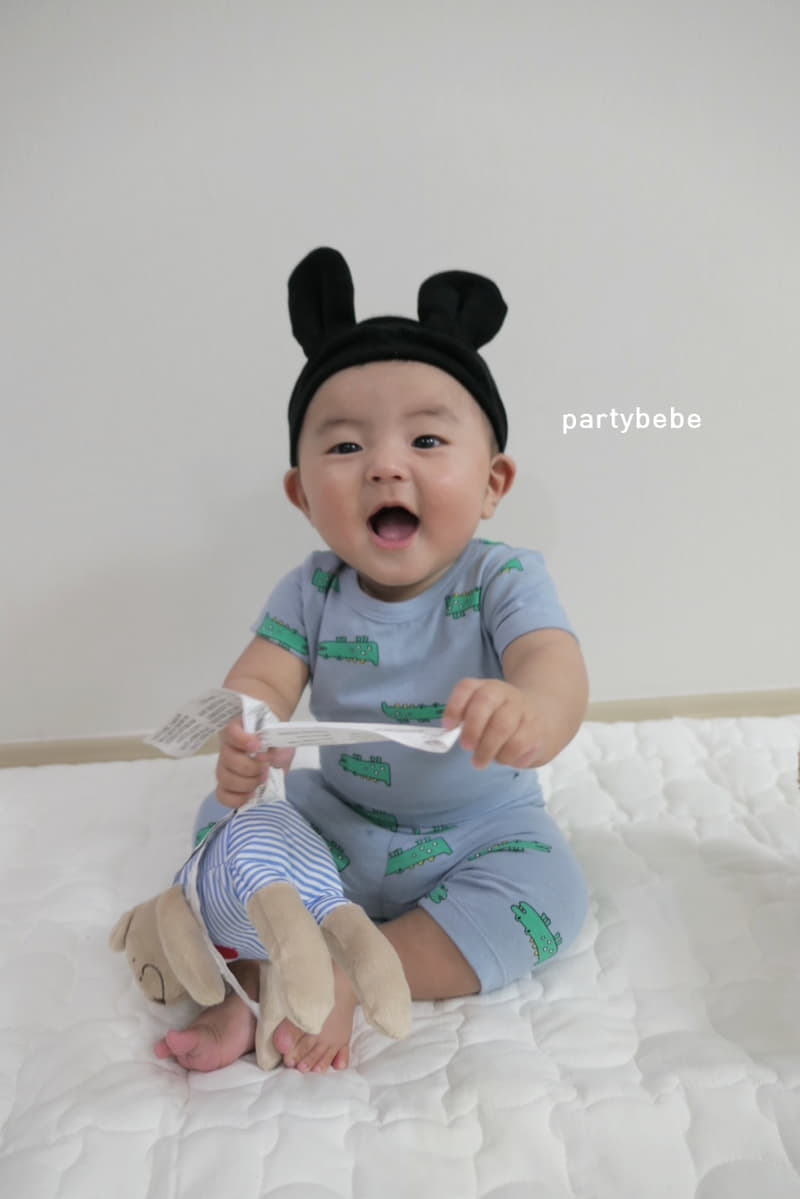 Party Kids - Korean Baby Fashion - #babyoutfit - Crocodile Top Easywear - 3