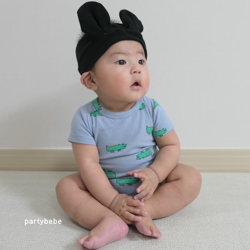 Party Kids - Korean Baby Fashion - #babyoutfit - Crocodile Bodysuit - 12