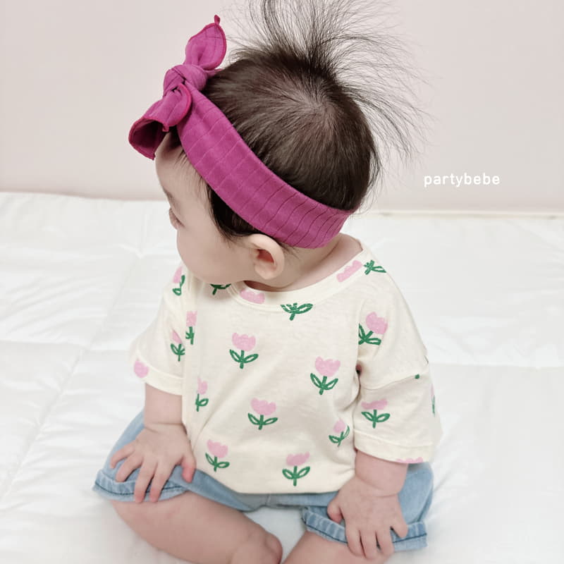 Party Kids - Korean Baby Fashion - #babyoutfit - Peach Tee - 12