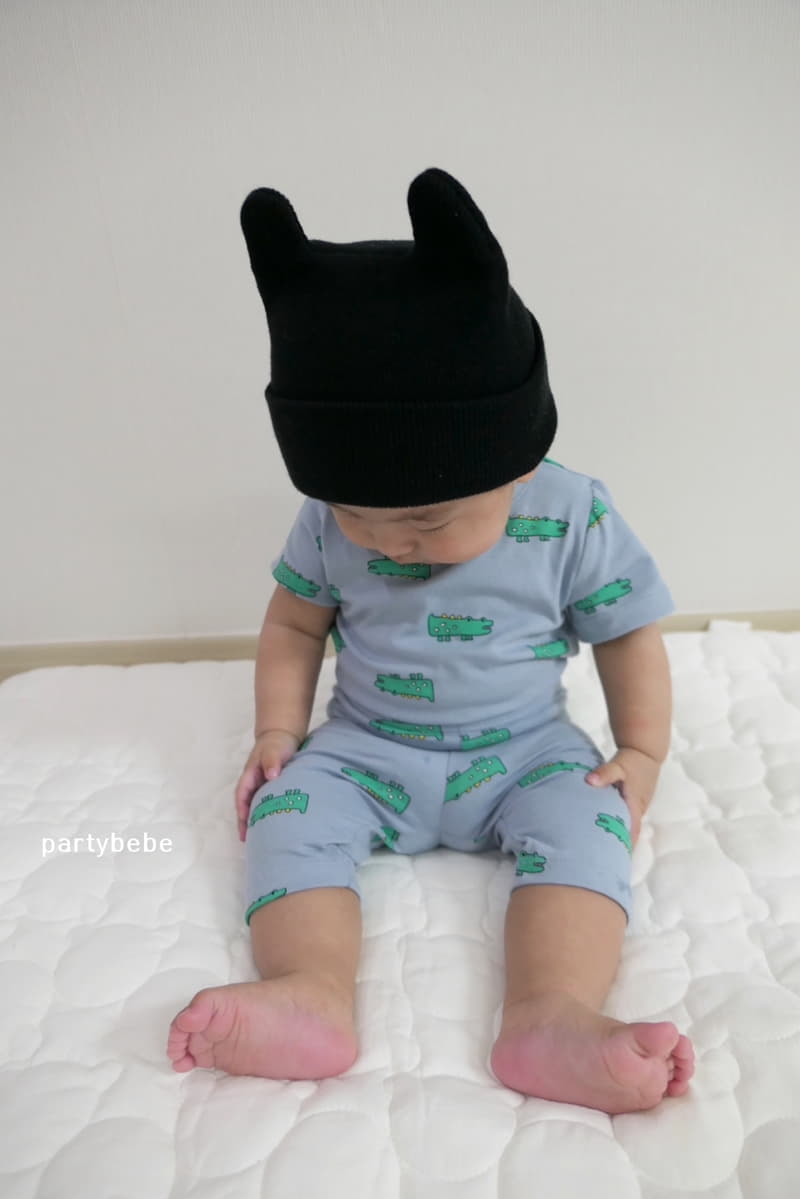 Party Kids - Korean Baby Fashion - #babyoutfit - Crocodile Top Easywear - 4